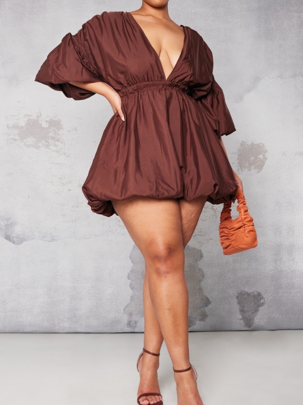 Boohoo Puff Mini Dress